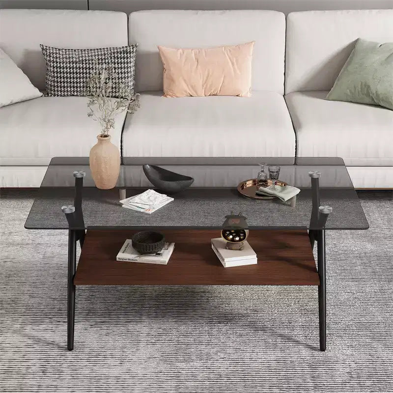 Table basse moderne en verre