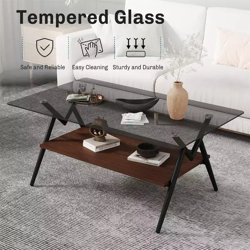 Table basse moderne en verre