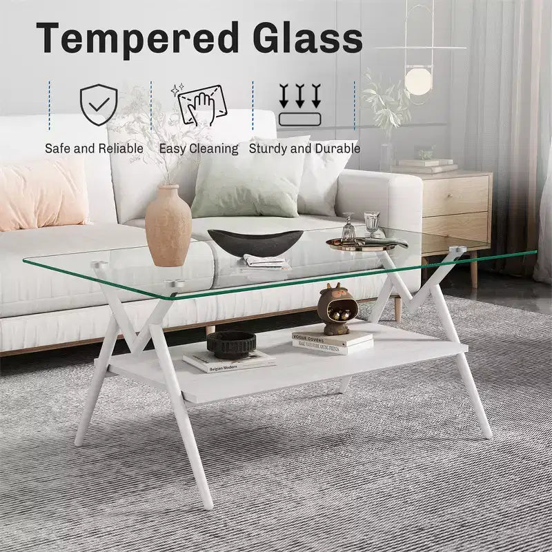 Table basse moderne en verre