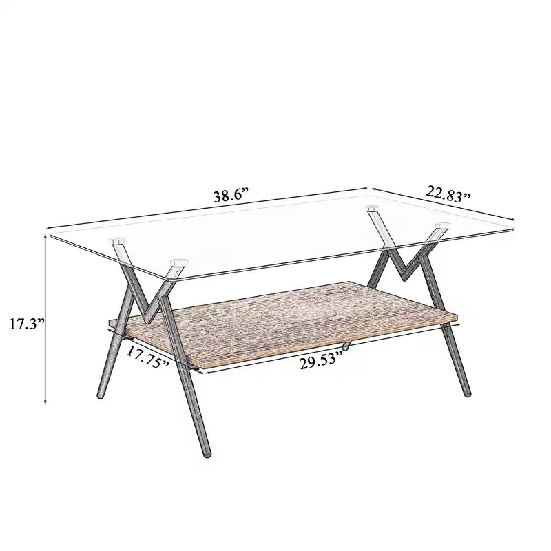 Table basse moderne en verre