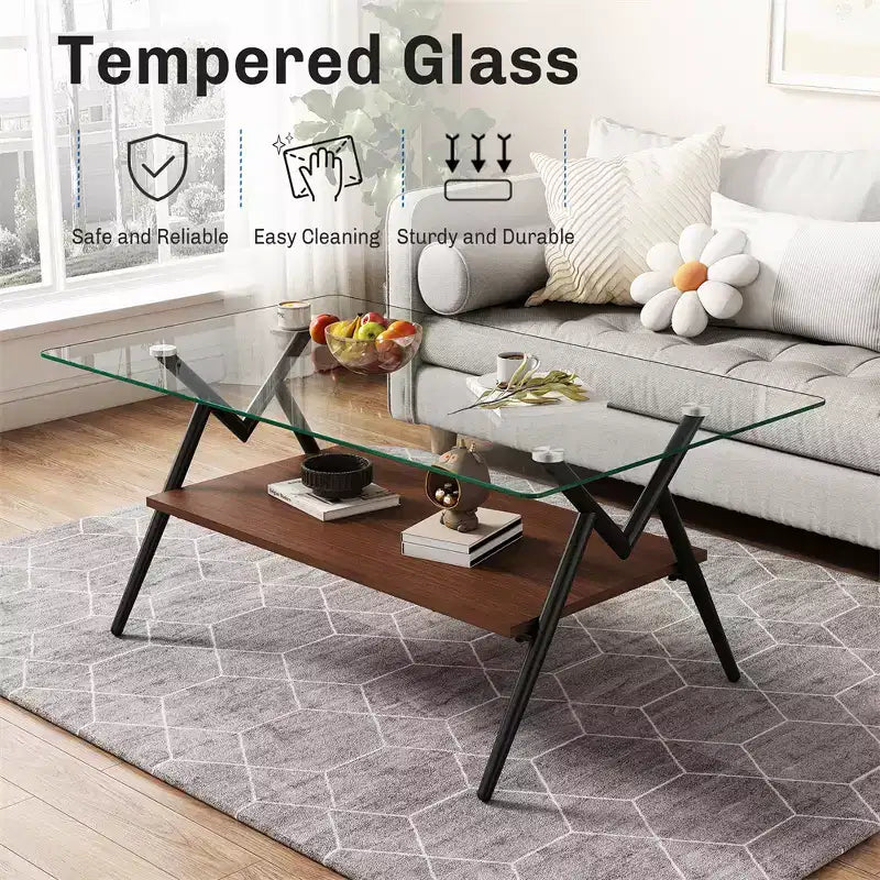 Table basse moderne en verre