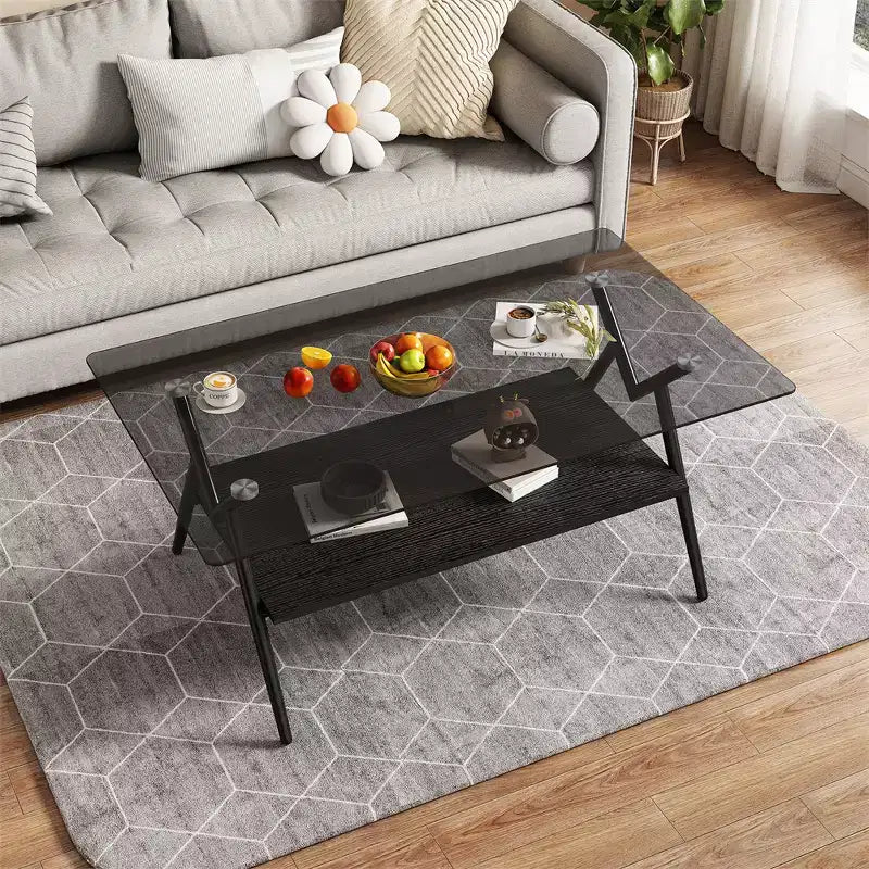 Table basse moderne en verre