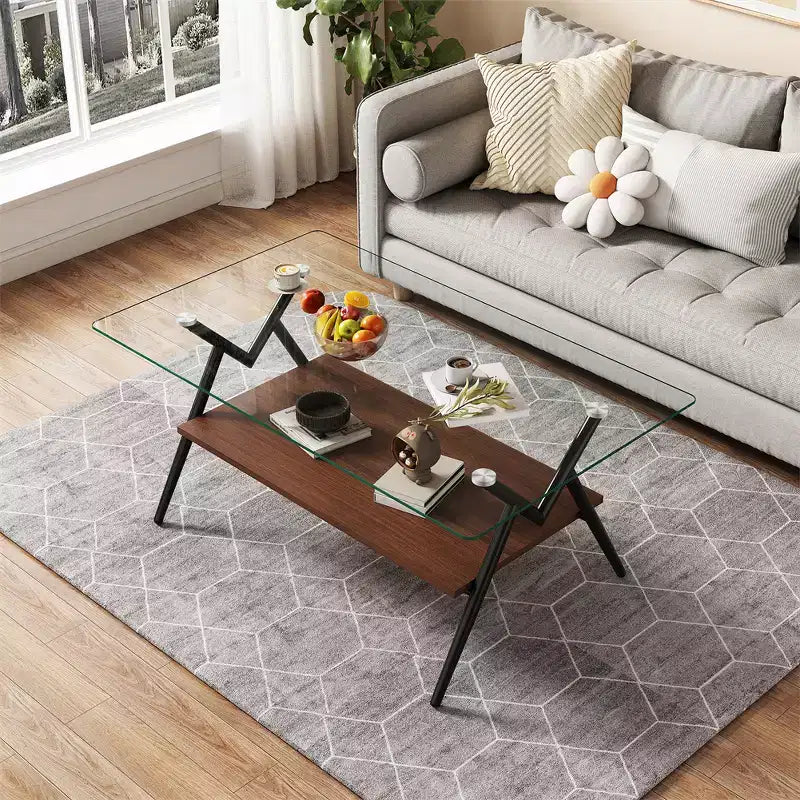 Table basse moderne en verre