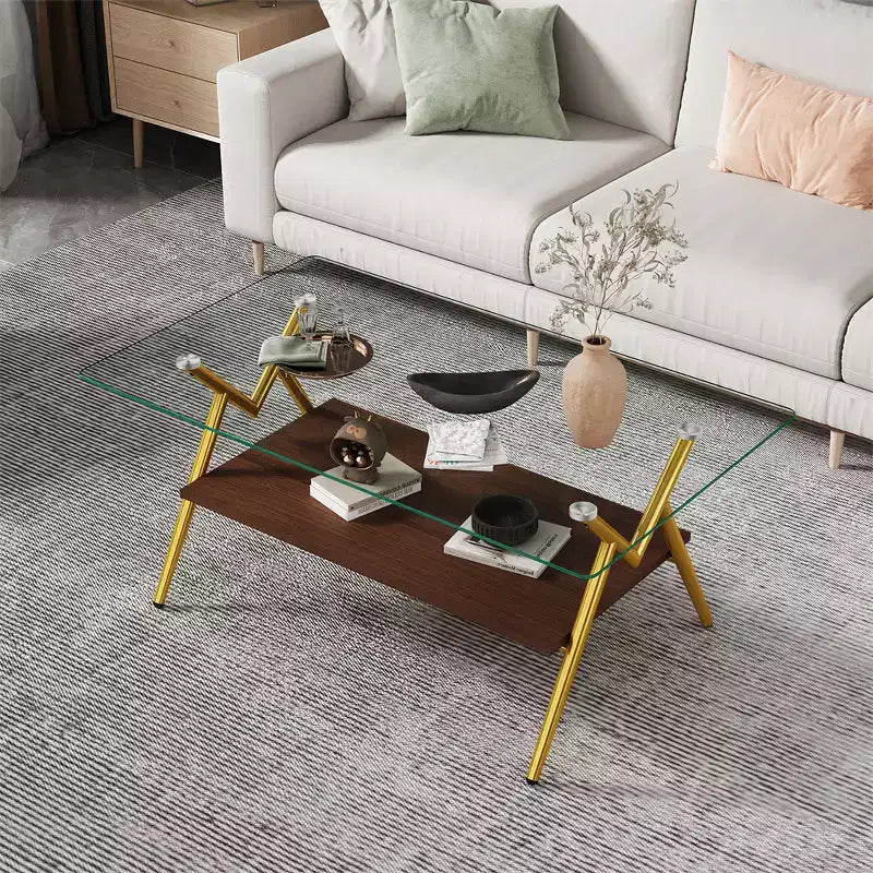 Table basse moderne en verre