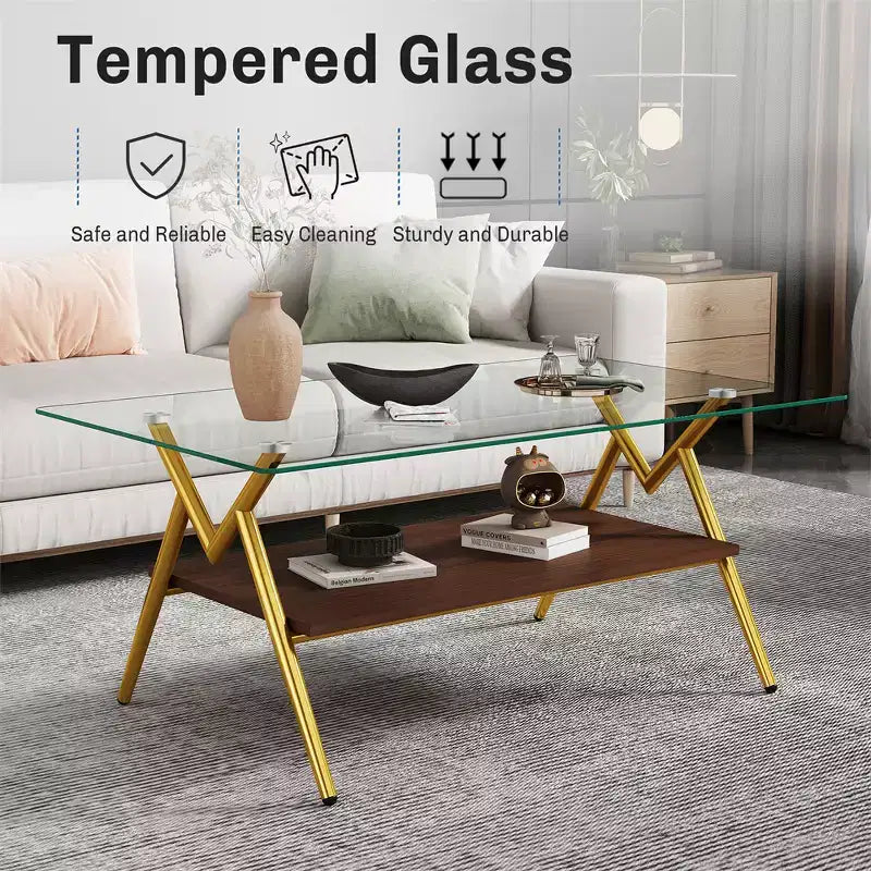 Table basse moderne en verre