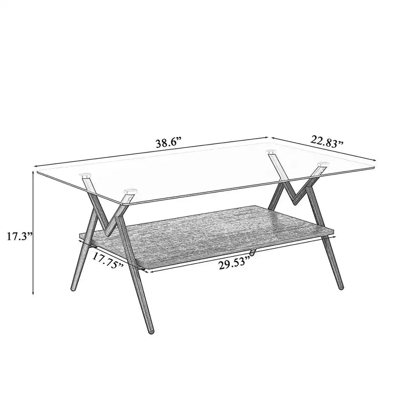 Table basse moderne en verre