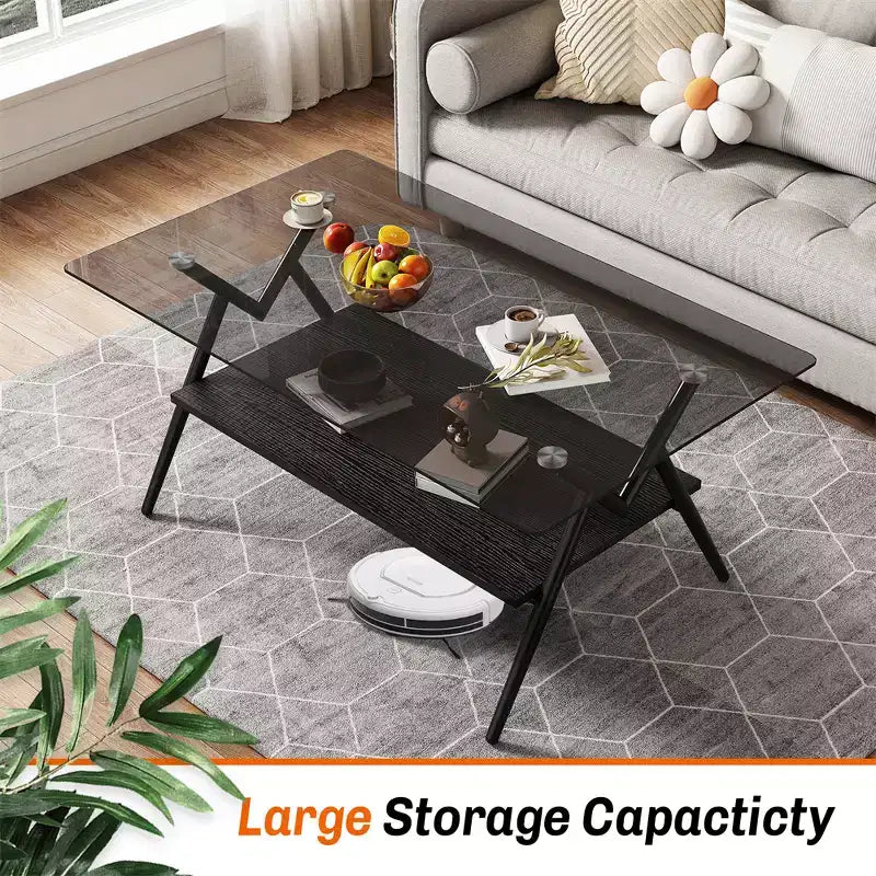 Table basse moderne en verre