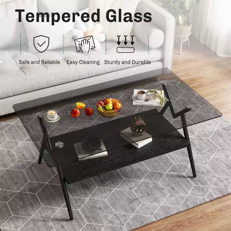 Table basse moderne en verre