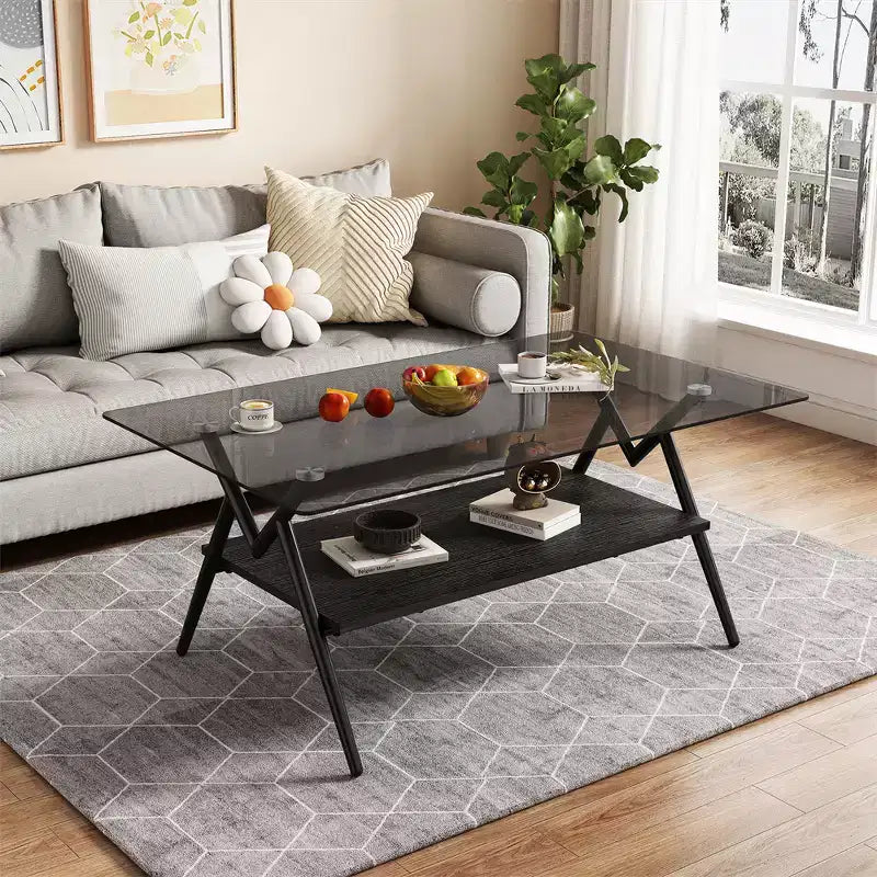 Table basse moderne en verre