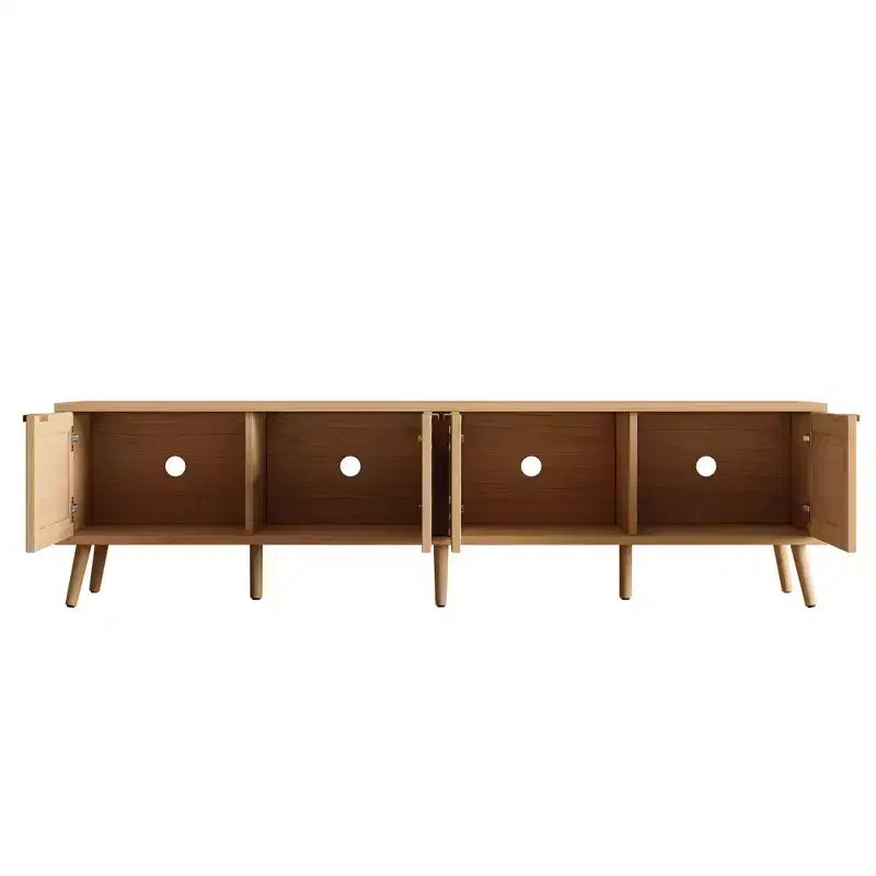 Meuble TV avec portes en rotin