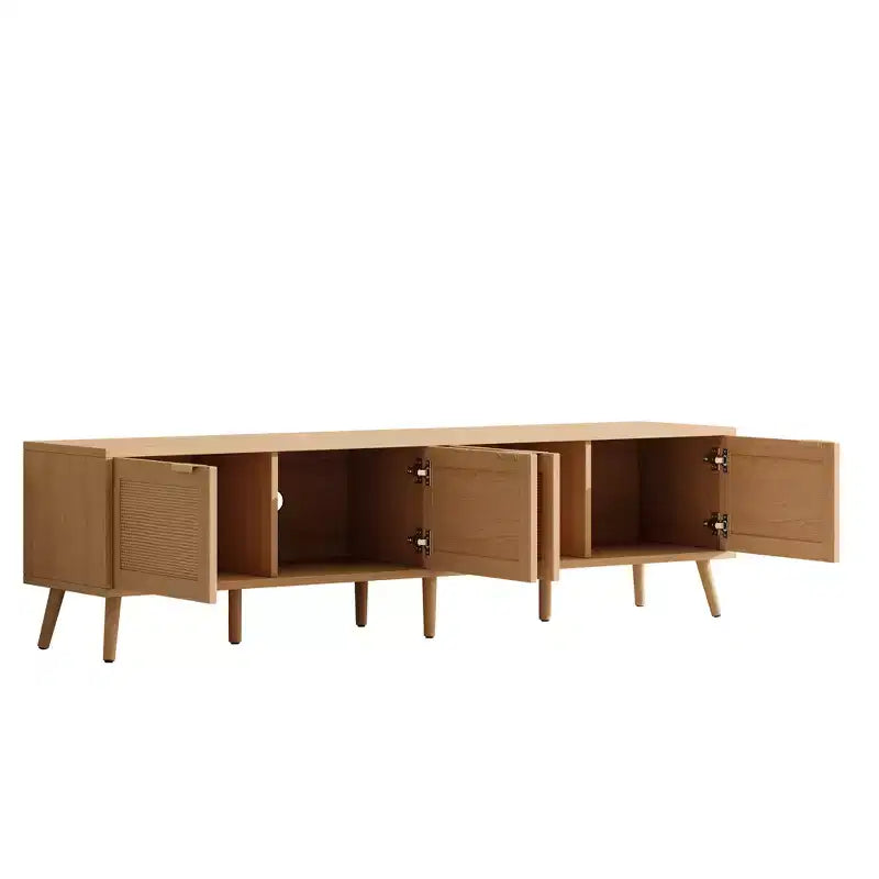 Meuble TV avec portes en rotin