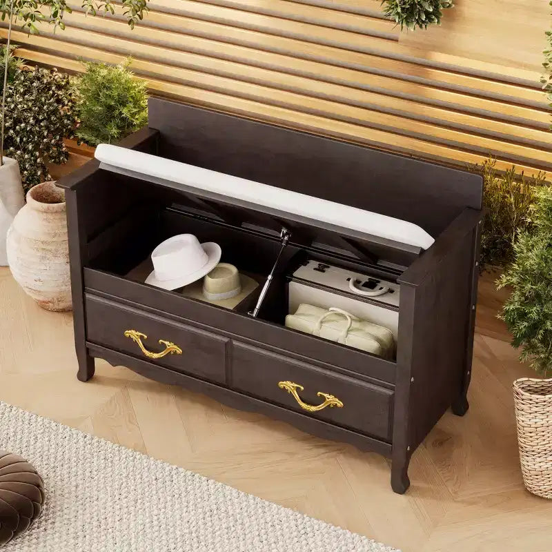 Banc à chaussures avec coussin amovible