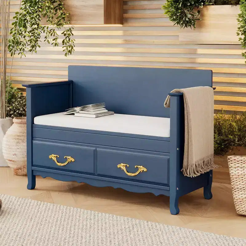 Banc à chaussures avec coussin amovible
