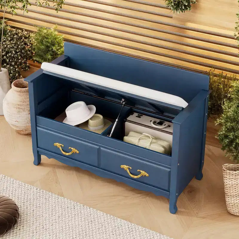 Banc à chaussures avec coussin amovible
