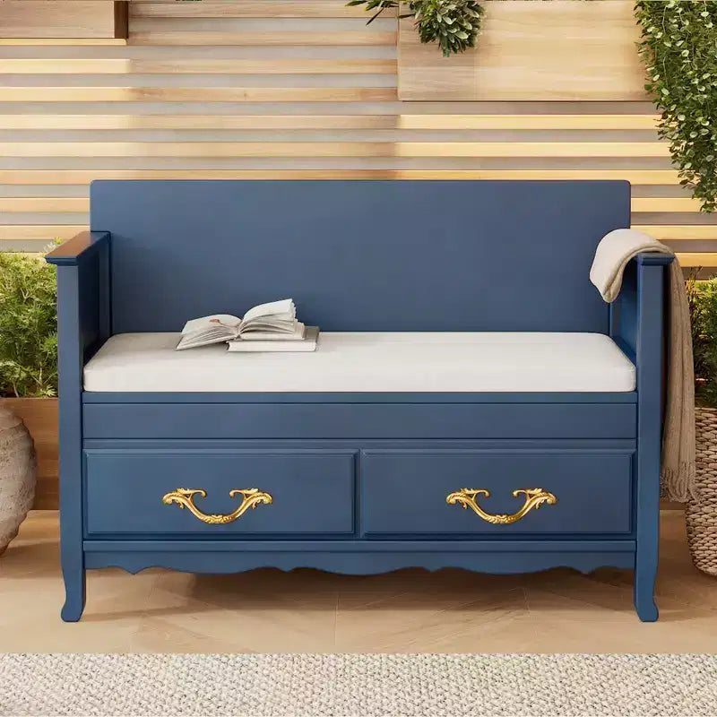 Clihome Shoe Bench with Removable Cushion Entryway Bench with Hidden Storage for Entrance and Living Room Shoe Storage Bench with Back