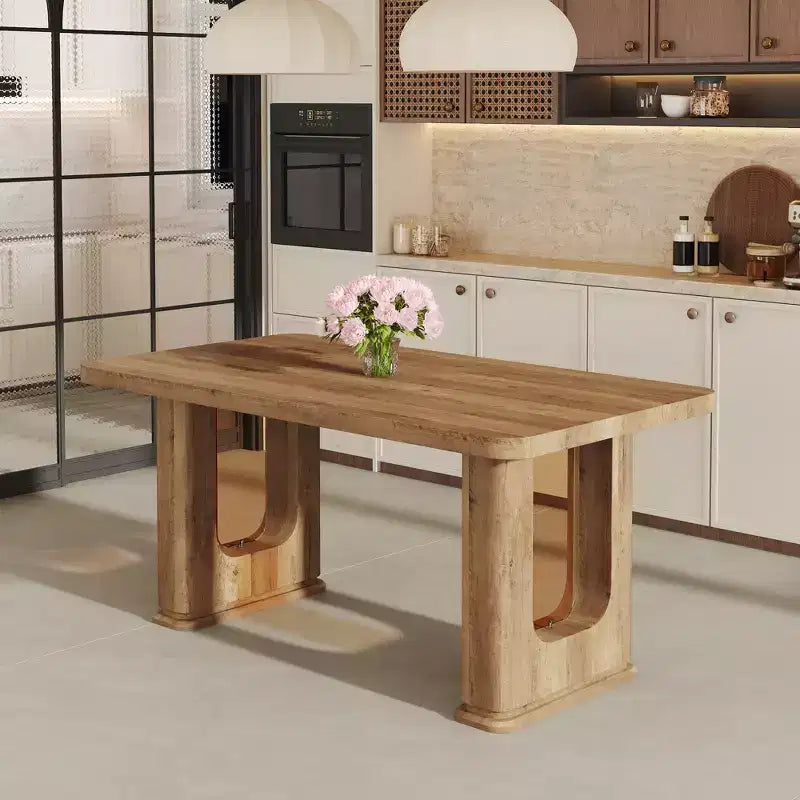 Table à manger moderne en bois avec pieds en forme de U