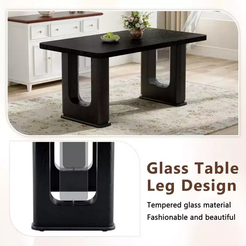 Table à manger moderne en bois avec pieds en forme de U