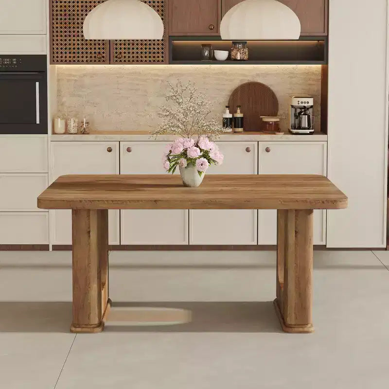 Table à manger moderne en bois avec pieds en forme de U