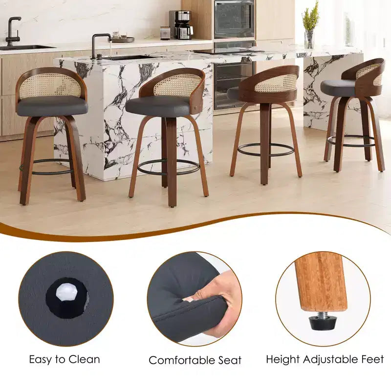 Tabourets de bar en cuir PU au style moderne