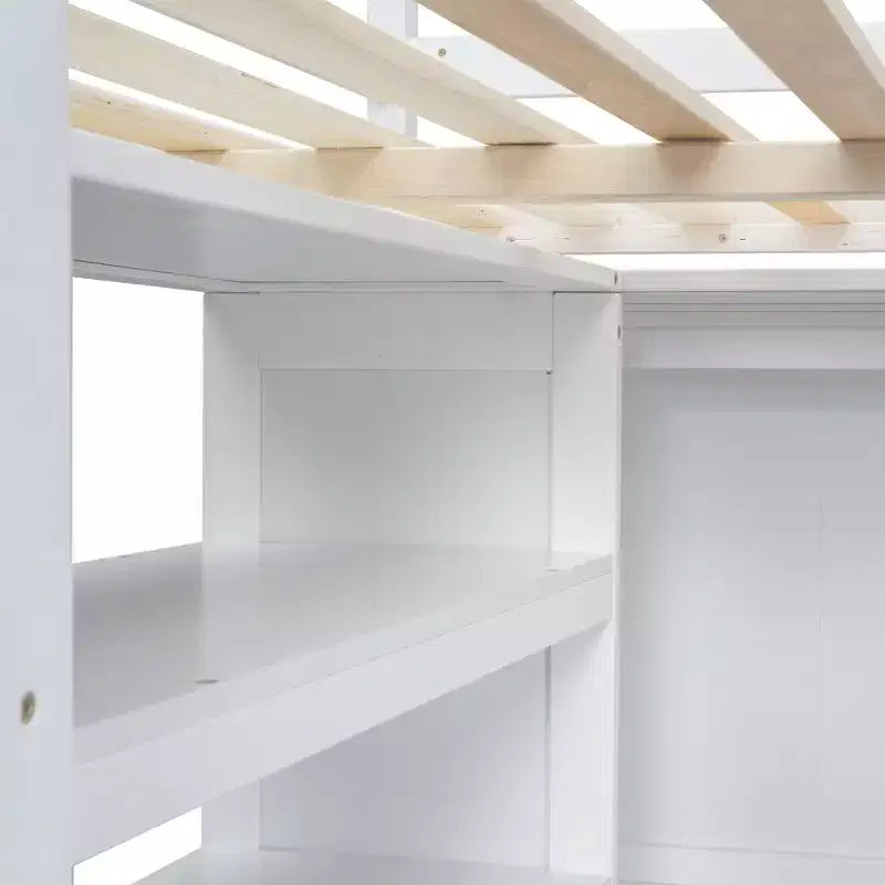 Lit mezzanine double en bois