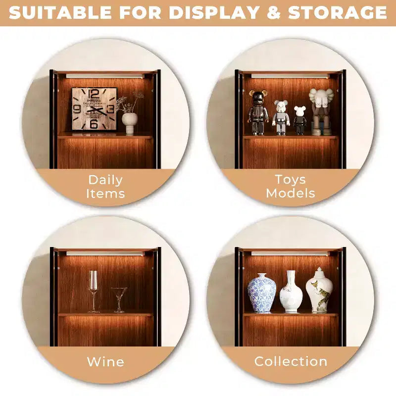 Vitrine à vaisselle en verre à quatre niveaux