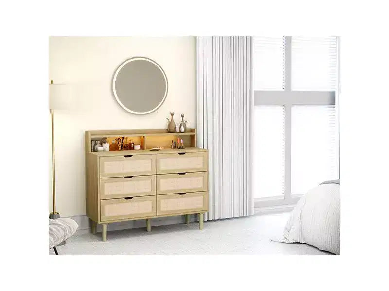 Commode à six tiroirs avec lumières LED