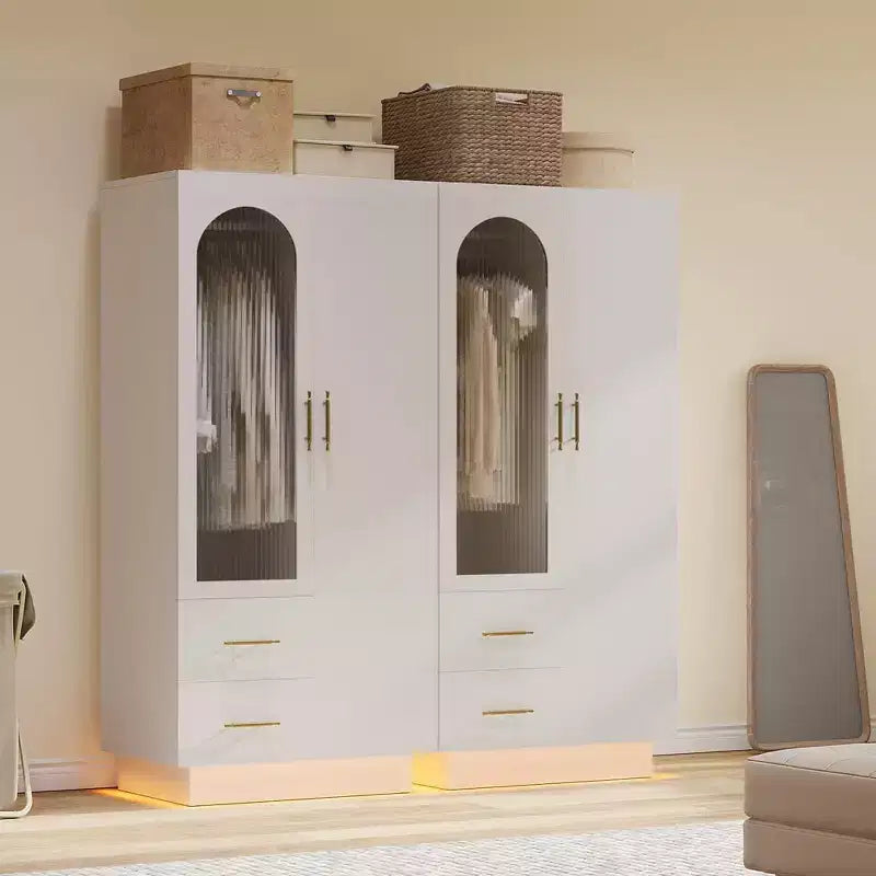 Armoire blanche, meuble de rangement à double porte