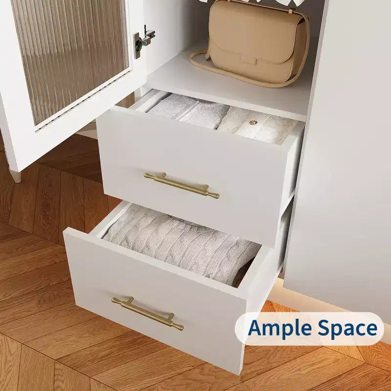 Armoire blanche, meuble de rangement à double porte