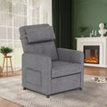 Electric Recliner Chair with Massage Heat Lumbar Support Adjustable Power Reclining USB Port Side Pockets Living Room Seating Gray