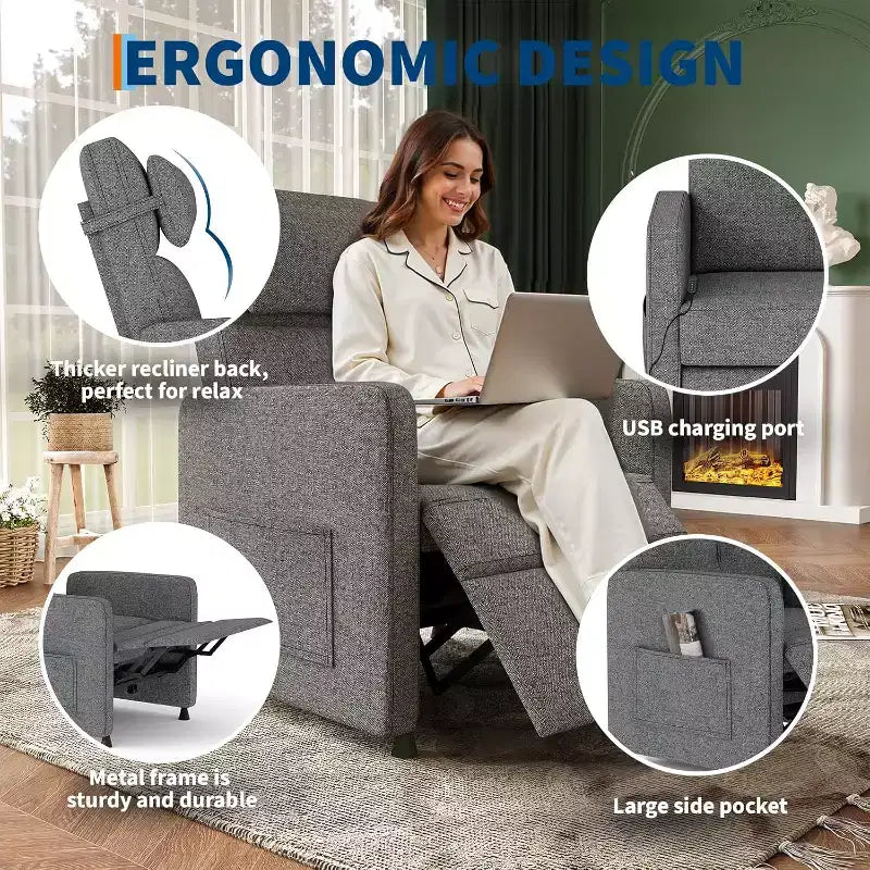 Fauteuil inclinable massant et chauffant pour les lombaires