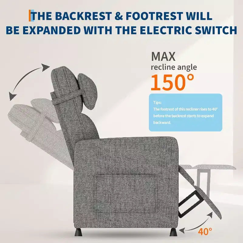 Fauteuil inclinable massant et chauffant pour les lombaires