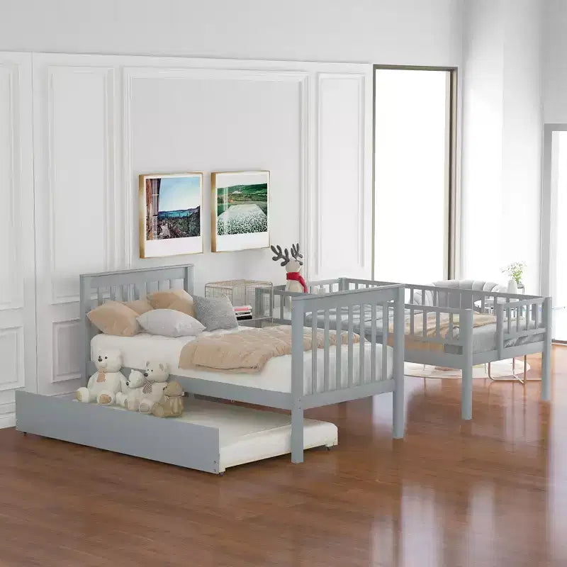Lit superposé avec lit escamotable et rangement