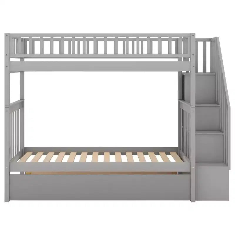 Lit superposé avec lit escamotable et rangement