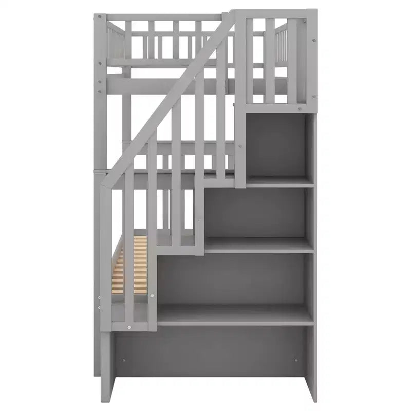 Lit superposé avec lit escamotable et rangement