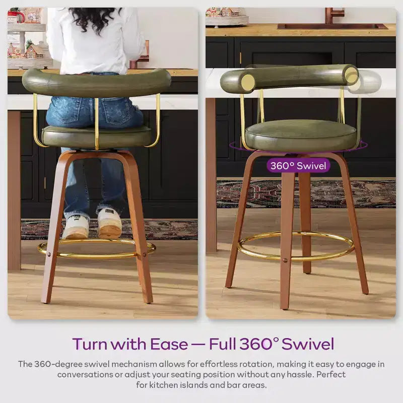 Tabouret de bar pivotant, chaise de comptoir hauteur mi-hauteur moderne médiévale