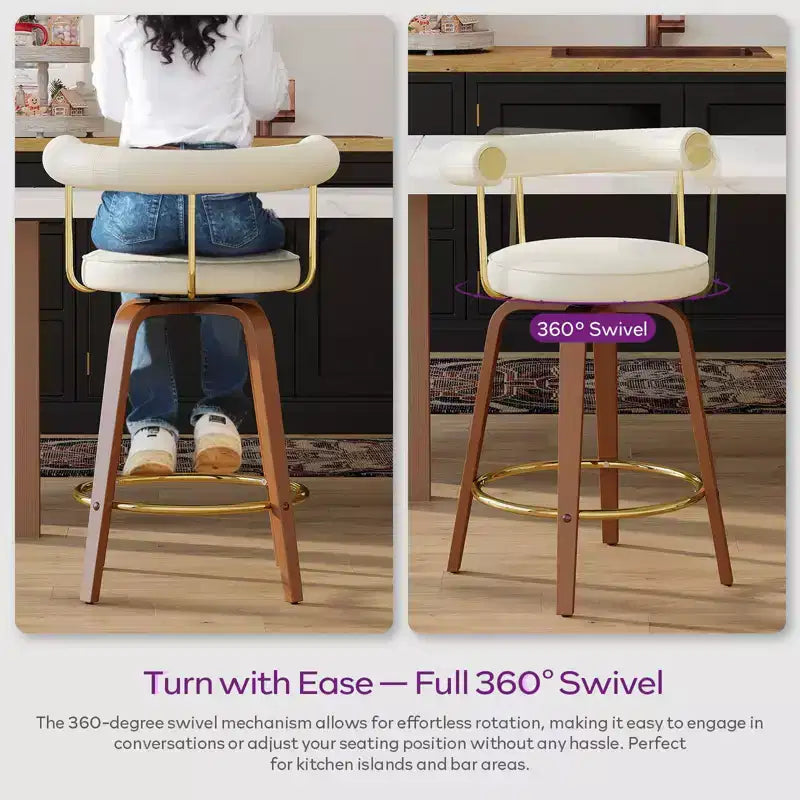 Tabouret de bar pivotant, chaise de comptoir hauteur mi-hauteur moderne médiévale
