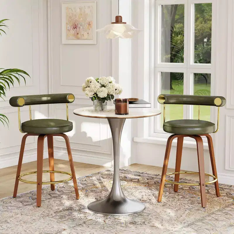 Tabouret de bar pivotant, chaise de comptoir hauteur mi-hauteur moderne médiévale