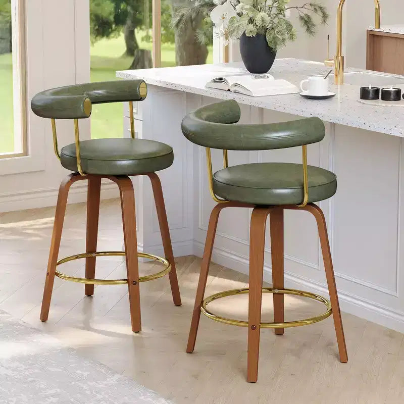 Tabouret de bar pivotant, chaise de comptoir hauteur mi-hauteur moderne médiévale