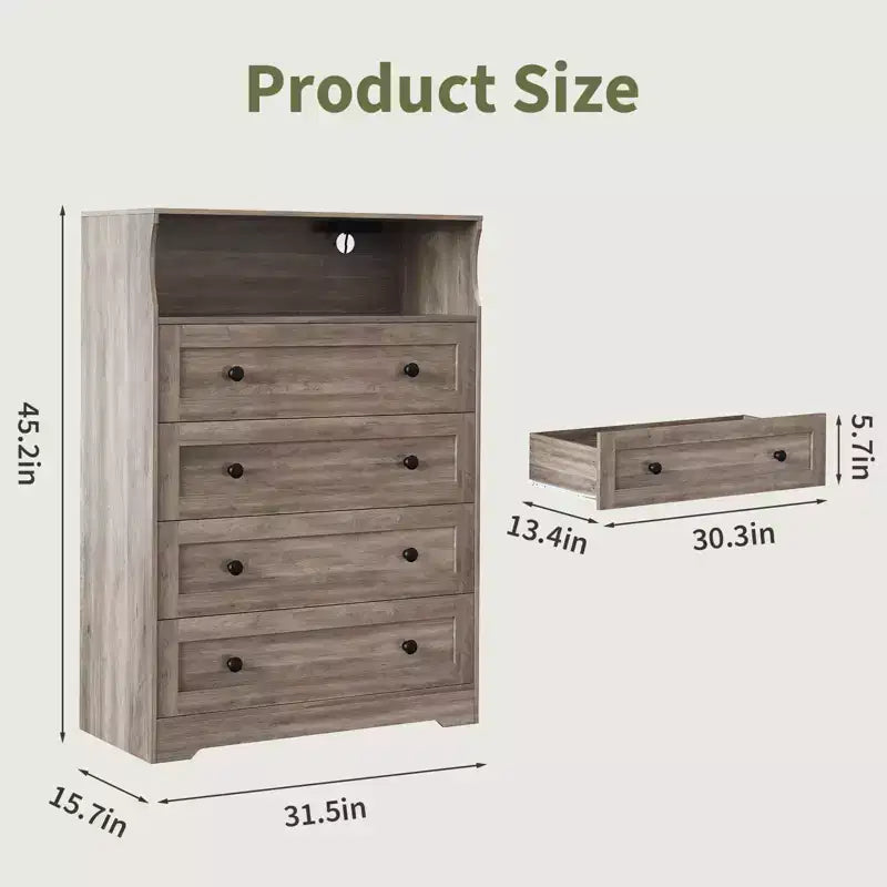 Coiffeuse en bois à quatre tiroirs