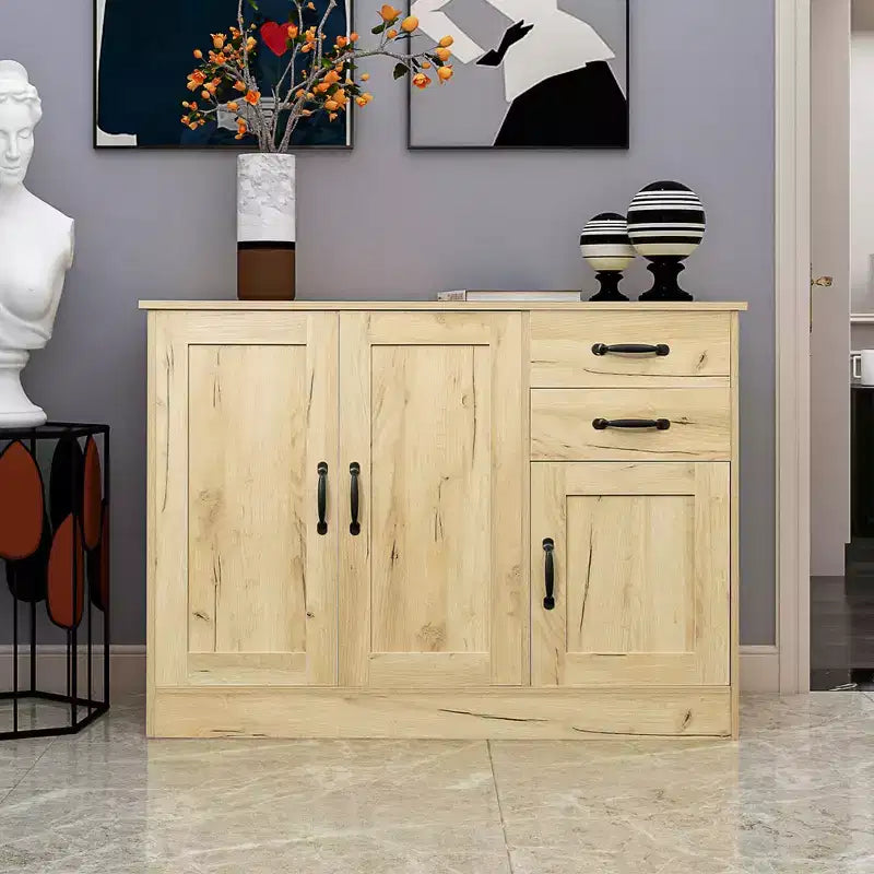 Buffet Sideboard Cabinet Kitchen Cupboard Storage Cabinet with 3 Door 2 Drawers and Shelves for Kitchen Living Room Dining Room