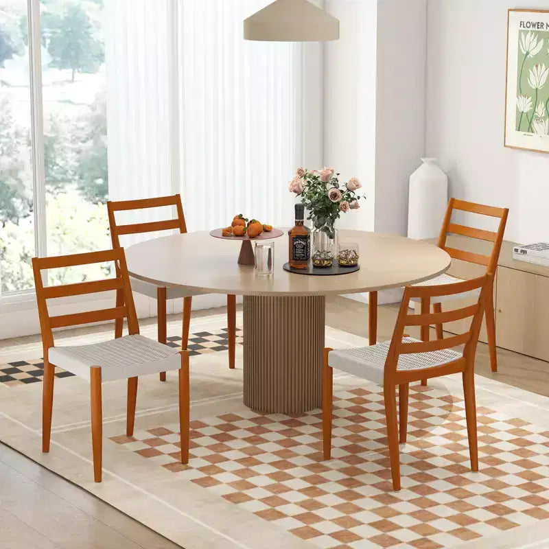 Chaise de salle à manger avec dossier incurvé en bois