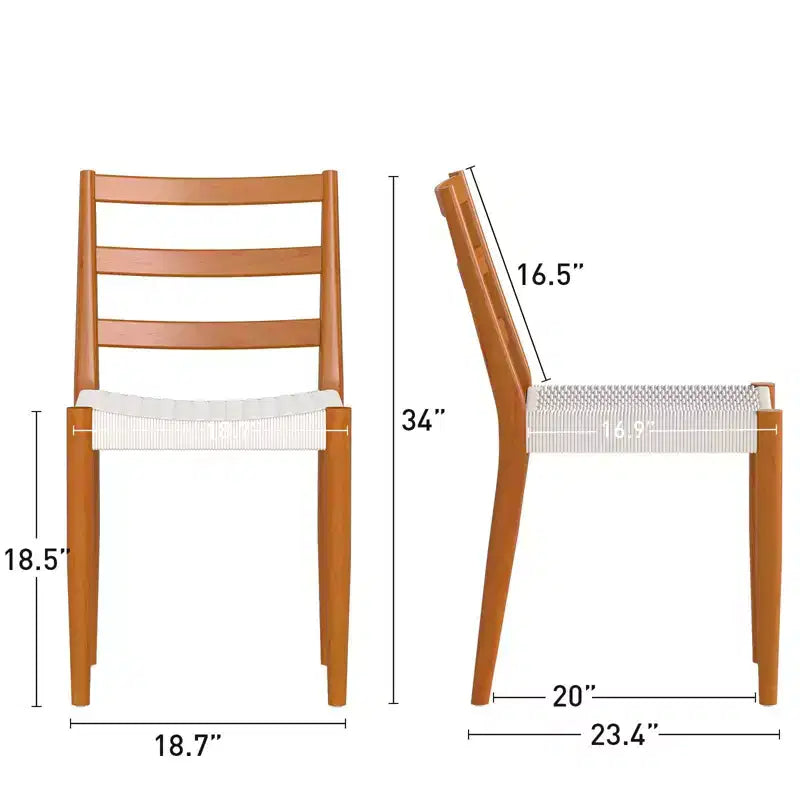 Chaise de salle à manger avec dossier incurvé en bois