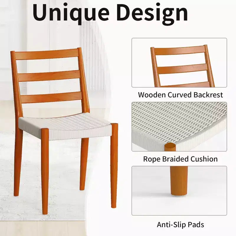 Chaise de salle à manger avec dossier incurvé en bois