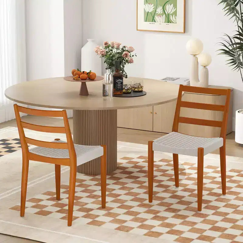 Chaise de salle à manger avec dossier incurvé en bois