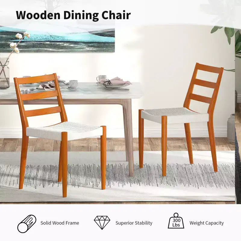 Chaise de salle à manger avec dossier incurvé en bois