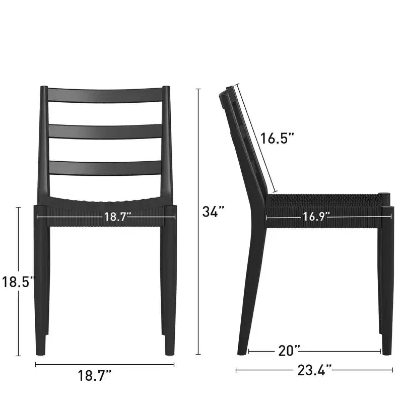 Chaise de salle à manger avec dossier incurvé en bois