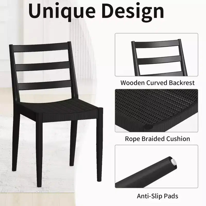 Chaise de salle à manger avec dossier incurvé en bois
