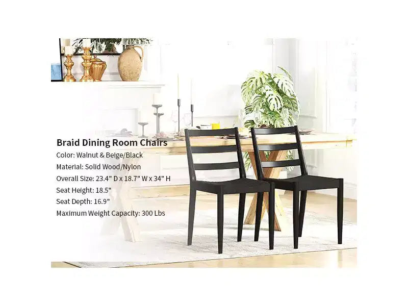Chaise de salle à manger avec dossier incurvé en bois