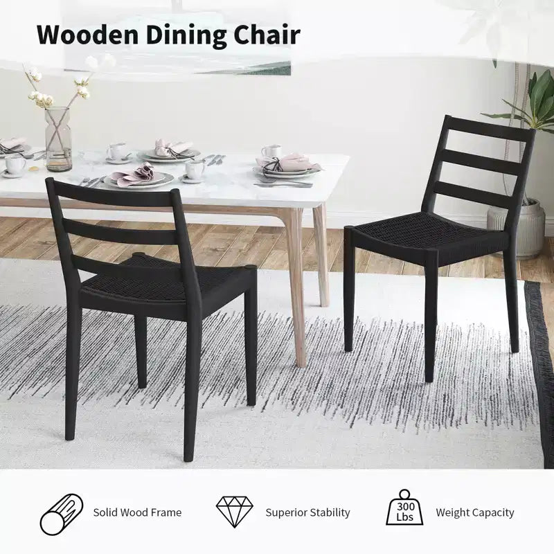 Chaise de salle à manger avec dossier incurvé en bois