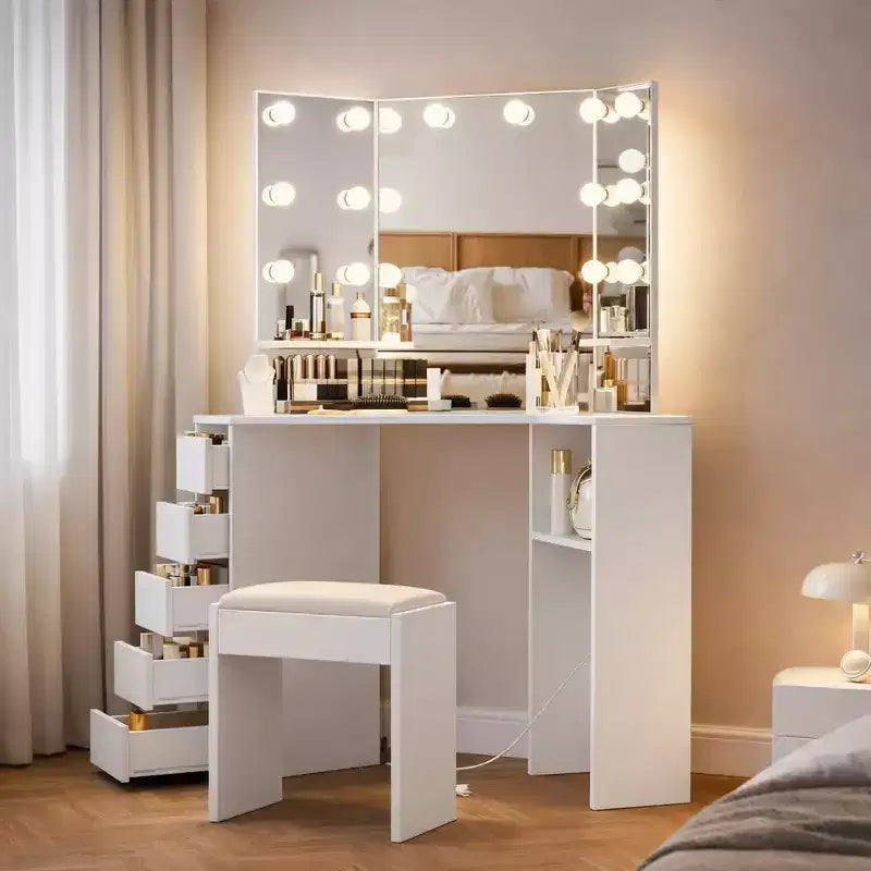 Coiffeuse d'angle avec miroir